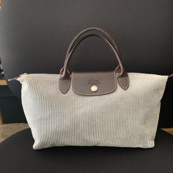 LongChamp Corduroy and Leather Handle Bag - Picture 1 of 14